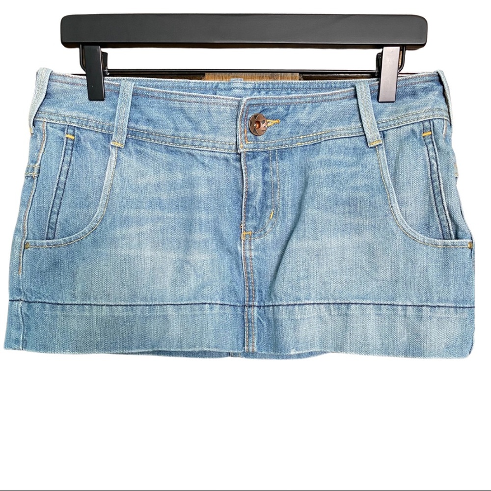 y2k low rise denim mini skirt